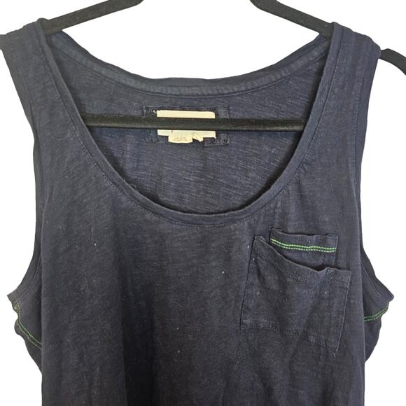 Anthropologie Tank Top Scoop Neck Tank Top Sleeveless Top Women M Navy Blue - Picture 2 of 7